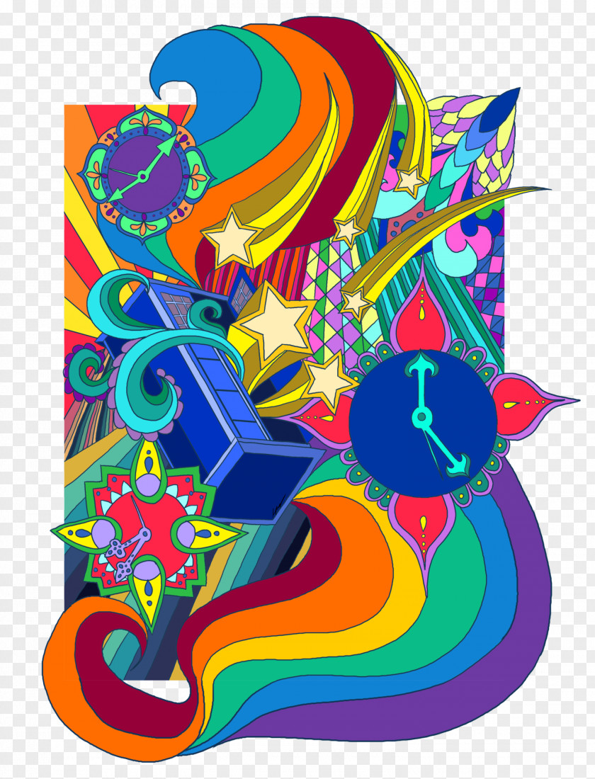 Modern Art Psychedelic Background PNG