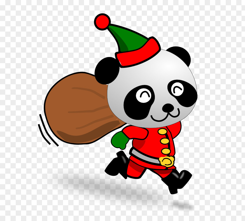 Santa Giant Panda Claus Clip Art PNG