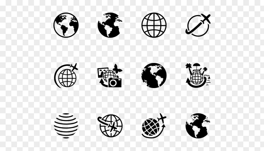 Globe Black And White Earth Clip Art PNG