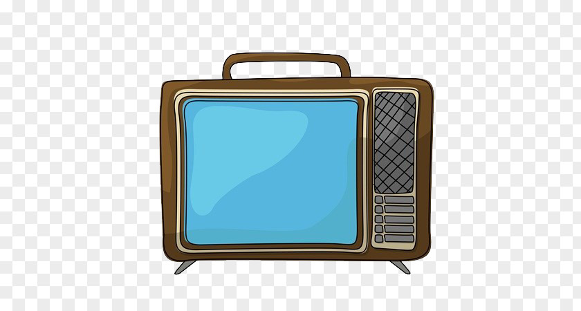 Hand Painted Old TV Television Kitsch Retro Style Poster Zazzle PNG