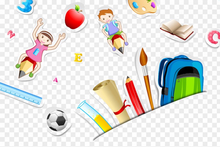 Hand-painted School Children Education Shutterstock Illustration PNG