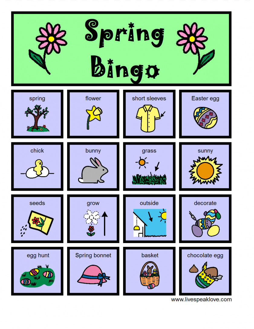 Bingo Card Cliparts Spring Clip Art PNG