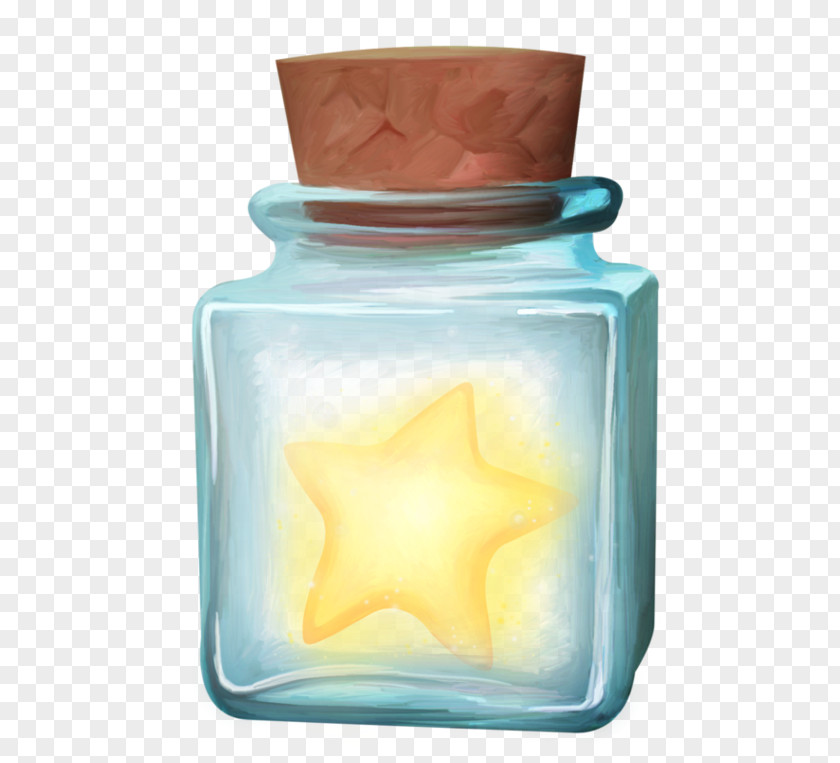 Luminous Wishing Star Glass Bottle Computer Software PNG