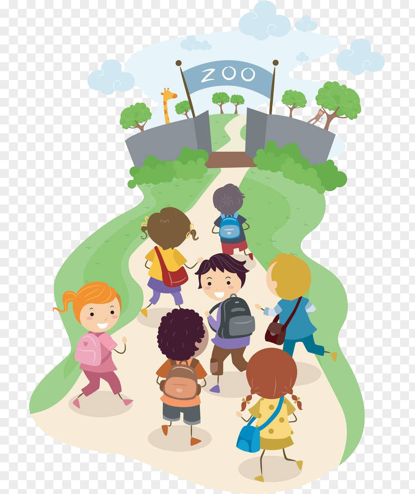 The Children Go To Zoo School Child Royalty-free Clip Art PNG