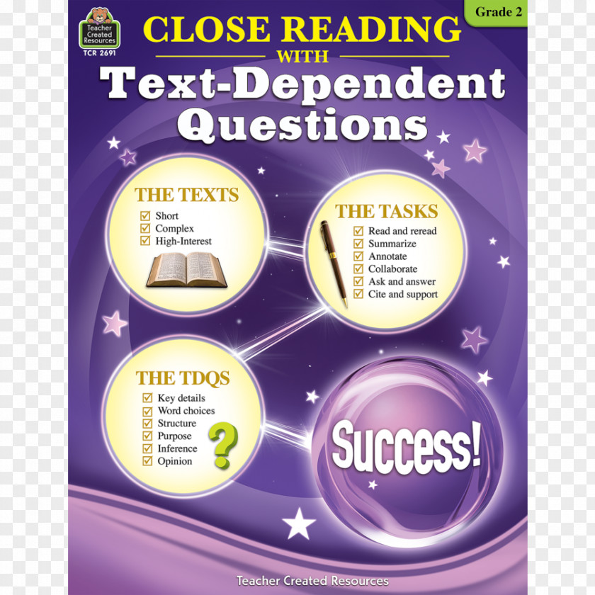 Close Reading Using Text-Dependent Questions Grade 2 Brand PNG