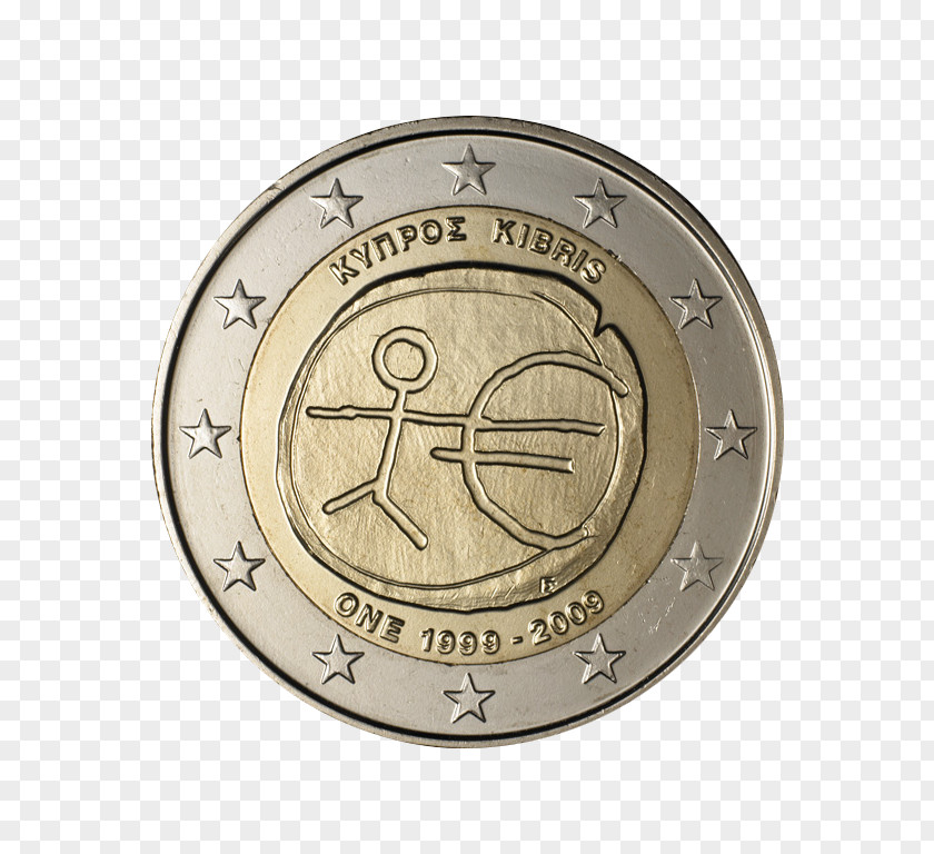 Coin Cyprus 2 Euro Commemorative Coins PNG
