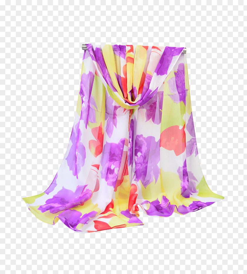 Purple Scarf Clothing Accessories Shawl Chiffon Veil PNG