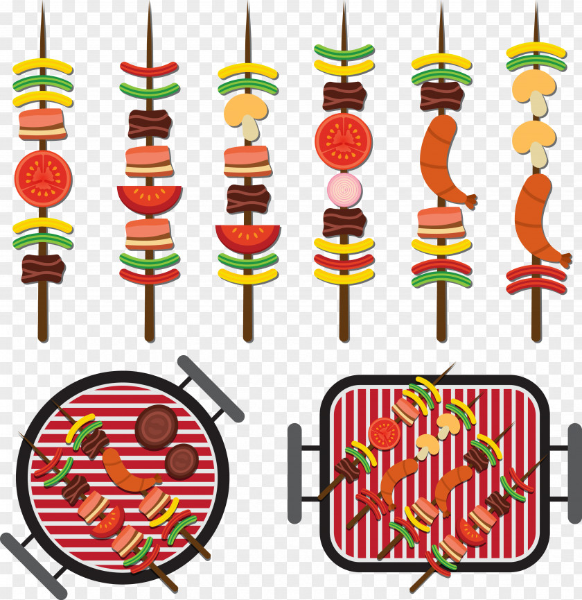 Vector Barbecue Kebab Shashlik Skewer Grilling PNG