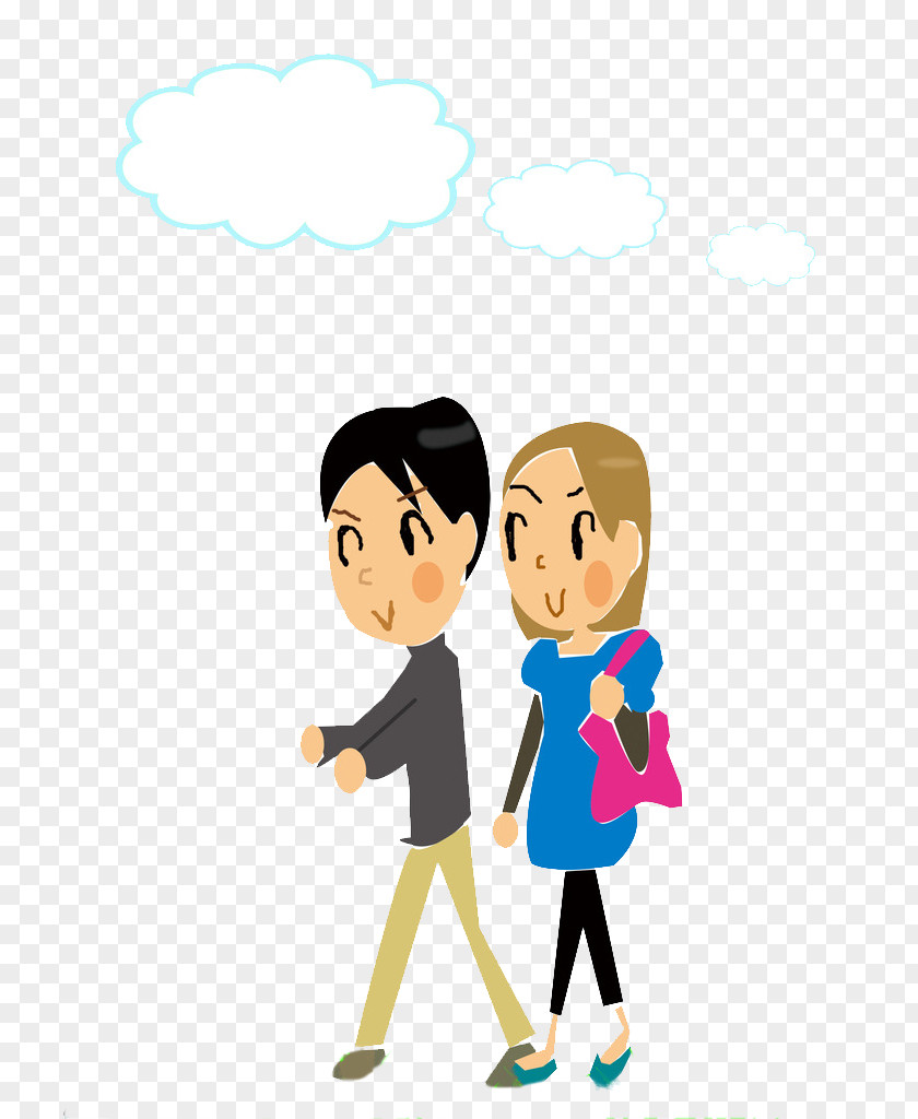 A Couple Cartoon Illustration PNG