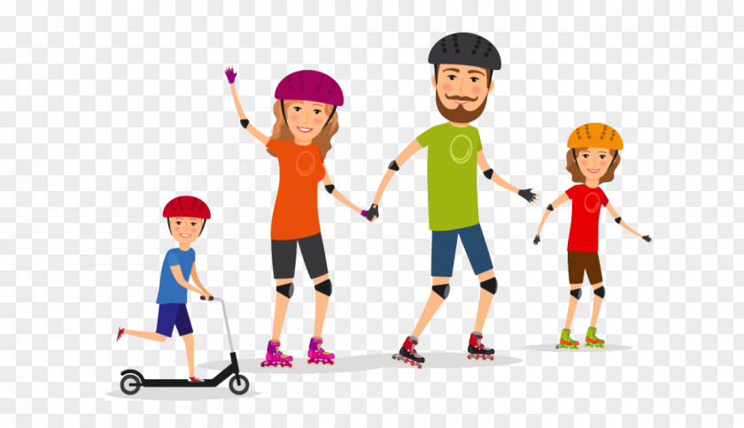 Cartoon Family Of Four Sports Sport Clip Art PNG