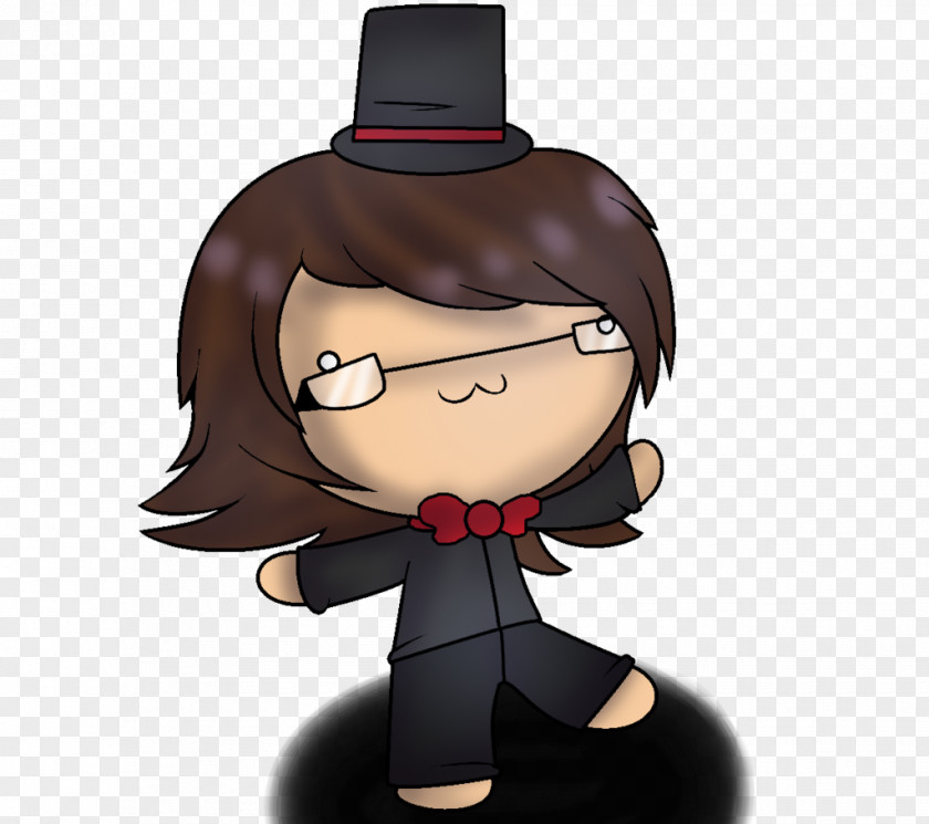 Fancy Hat Cartoon Figurine Black Hair Character PNG