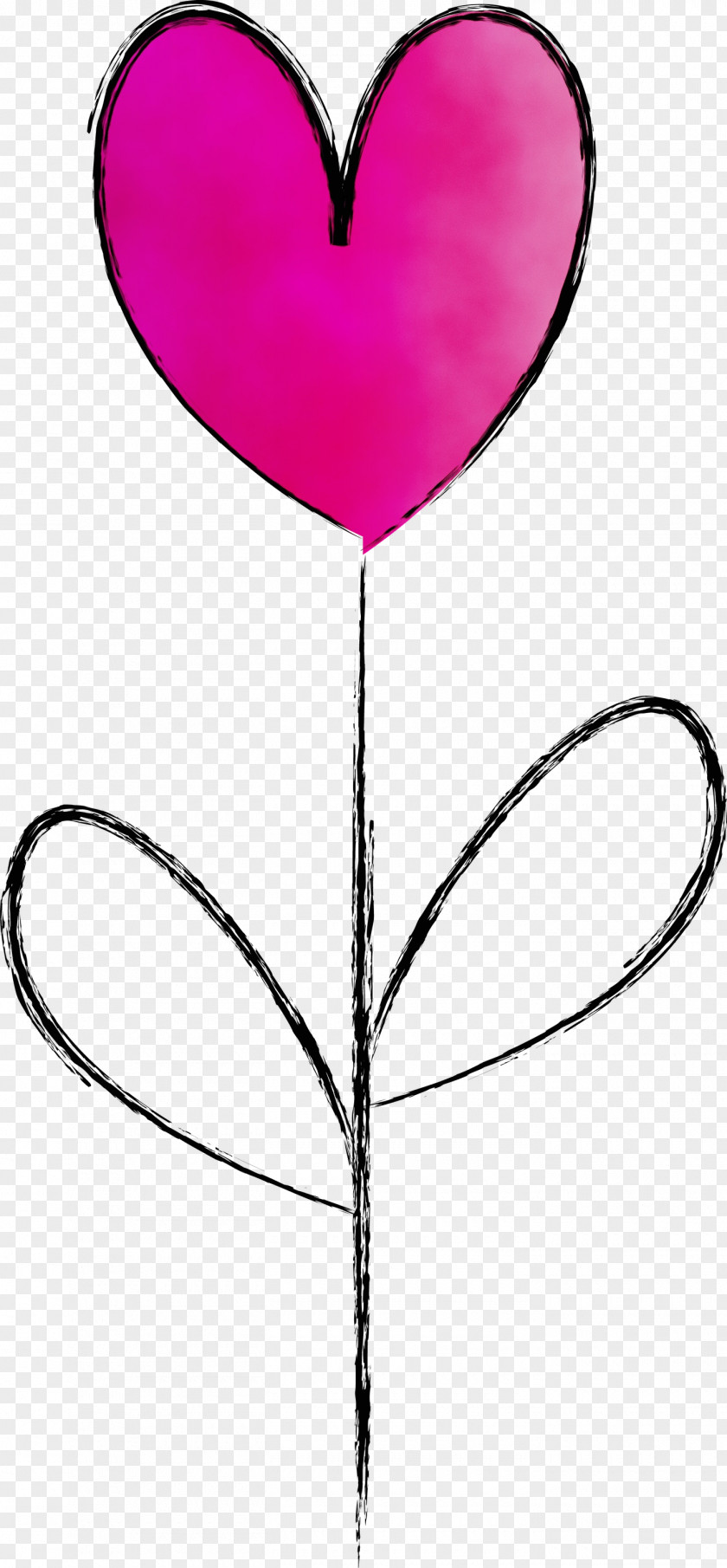 Pink Line Heart Balloon Magenta PNG