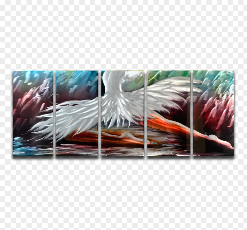 Hand Painted Swan Feather Bird Modern Art Graphic Arts PNG