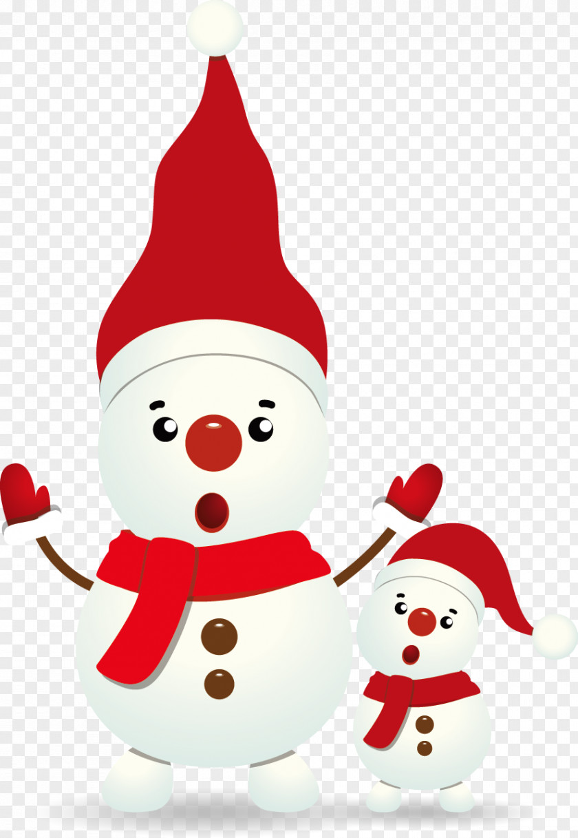 Vector Snowman Euclidean Christmas Card PNG