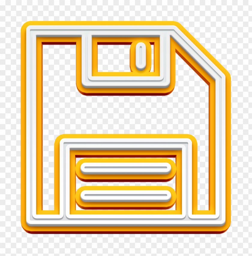 Rectangle Yellow Disk Icon Diskette Drive PNG