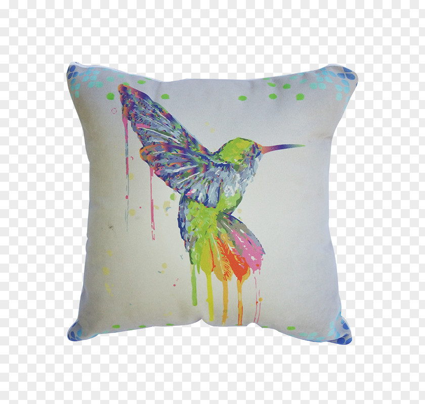Acuarela Hummingbird Watercolor Painting Throw Pillows Cushion Barranca Chica PNG