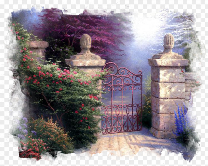 Gate Beyond The Garden Painting Thomas Kinkade Painter Of Light Address Book PNG