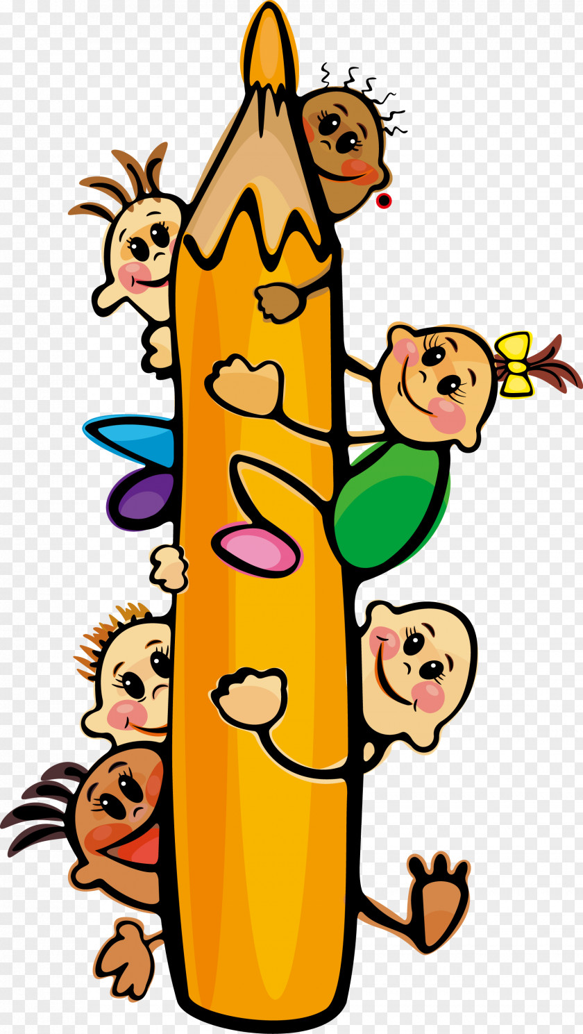 Vector Color Pencil National Primary School Child Clip Art PNG