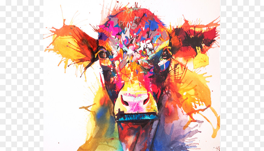 Watercolor Cow Sarah Taylor Art Artist Painting PNG