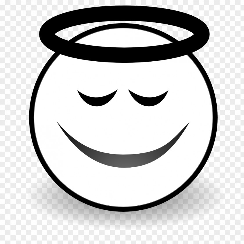 Angel Black And White Smiley Line Art Clip PNG