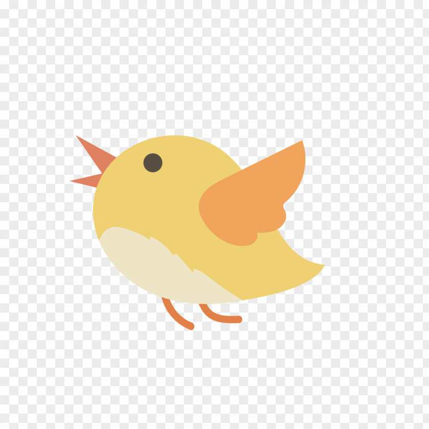 Cute Cartoon Yellow Bird Illustration PNG