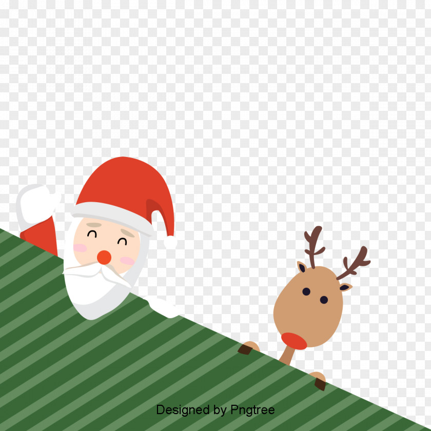 Santa Claus Reindeer Christmas Day Decoration Image PNG