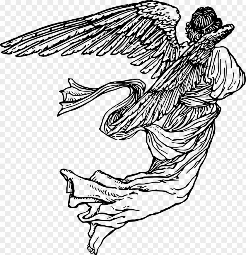 Angel Drawing Line Art Clip PNG