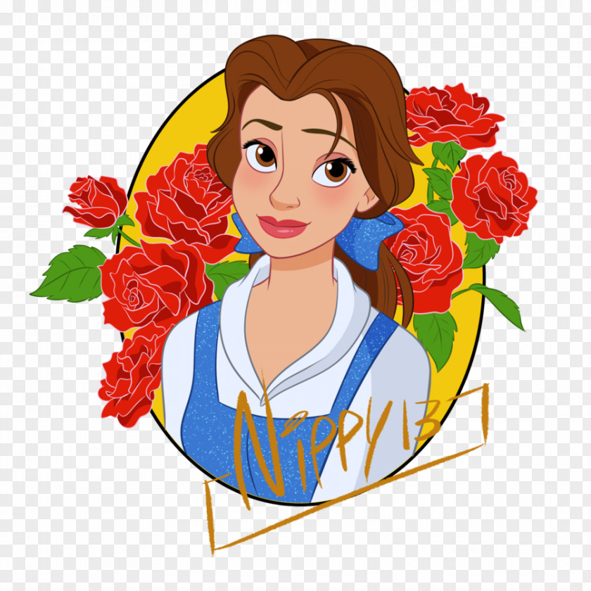Emma Watson Floral Design Belle Beauty And The Beast PNG