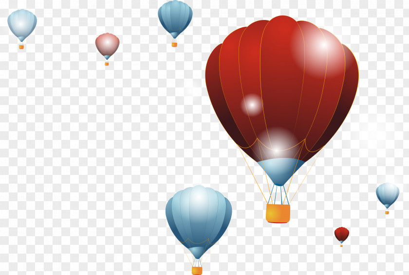 Hot Air Balloon Decoration Background Vector Wallpaper PNG