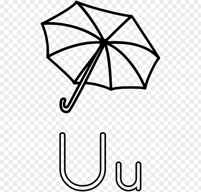 Letter U Coloring Book Black And White Clip Art PNG