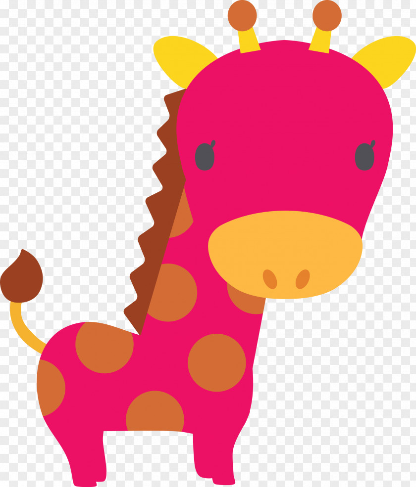 Pink Cartoon Giraffe Snout Animal Figure PNG