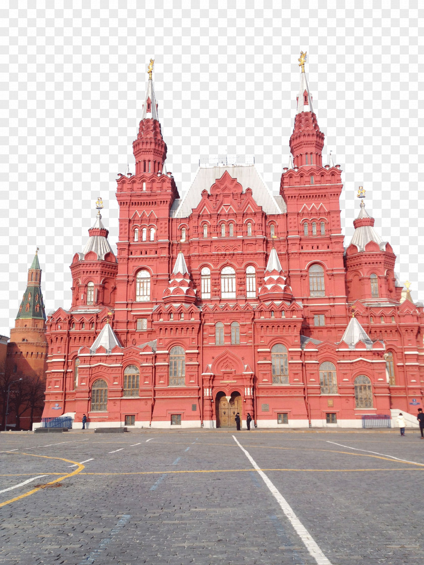 Russia Red Square Building Moscow Kremlin Lenins Mausoleum State Historical Museum Saint Basils Cathedral PNG