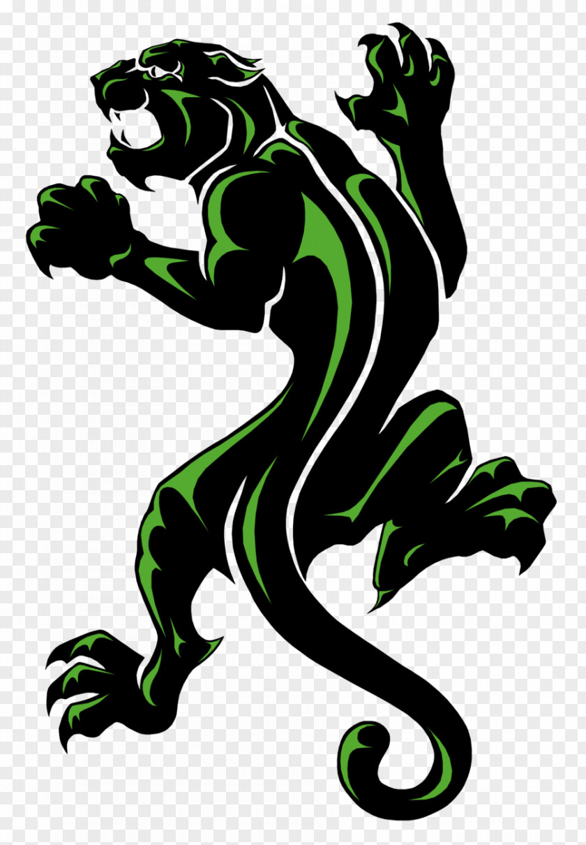 Panther Tattoo Mascot Climbing Clip Art PNG