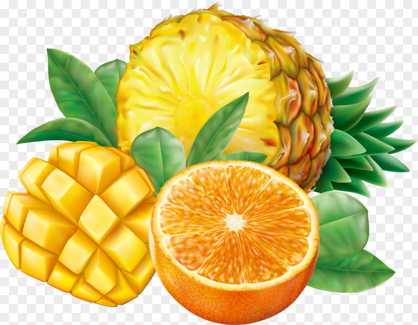 Tempting Pineapple Mango Orange Juice Smoothie PNG