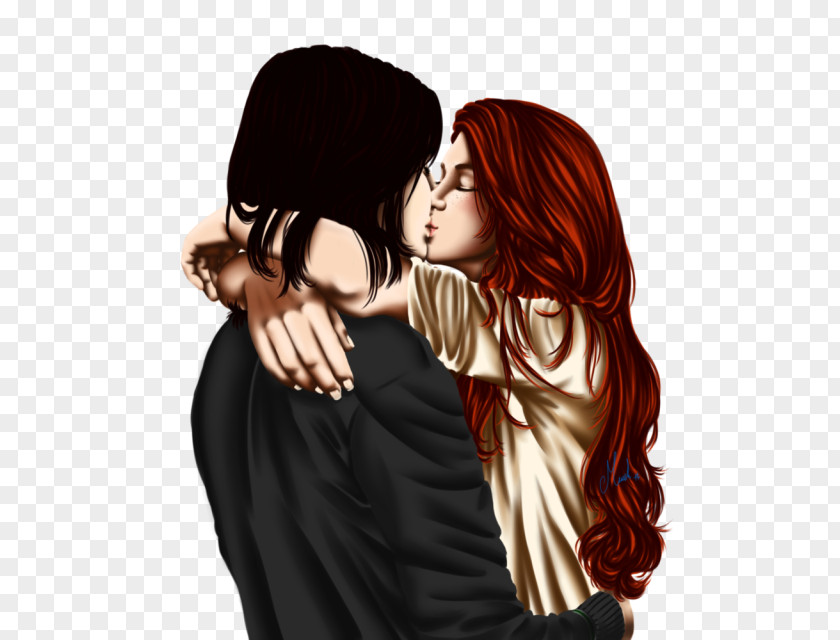 Kiss Professor Severus Snape Lily Evans Potter Ginny Weasley Harry (Literary Series) PNG