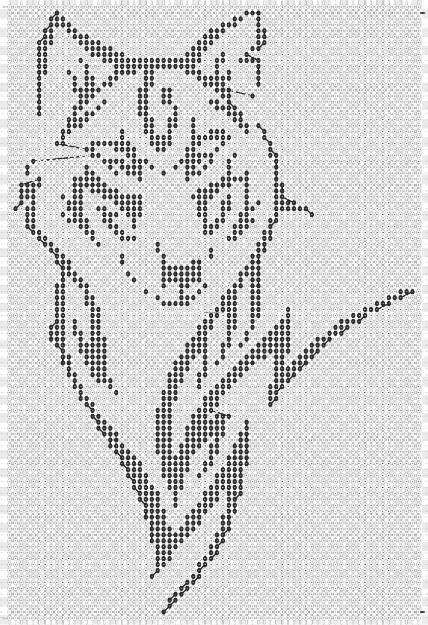 Filet Crochet Sleeve Tattoo Gray Wolf PNG
