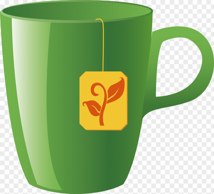 Green Tea Cup Elements Coffee PNG