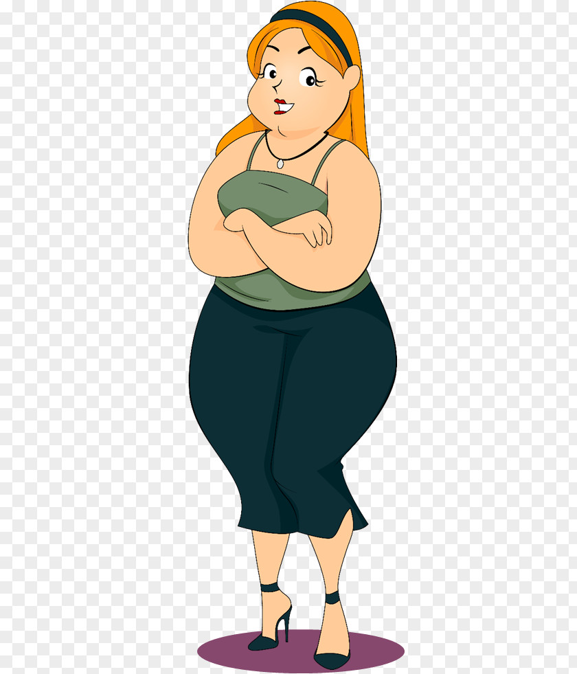 Obese Woman Cartoon Clip Art PNG