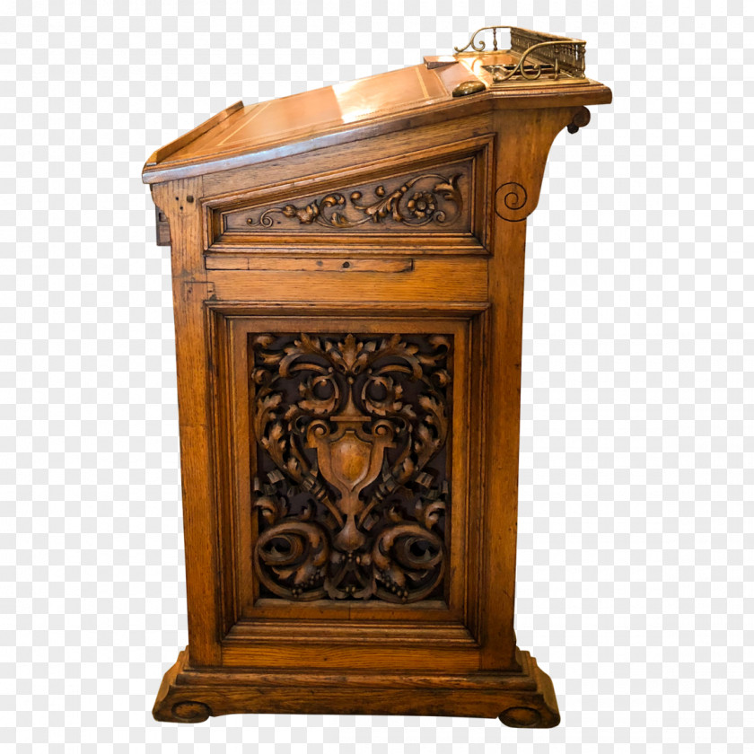 Antique Partners Desk Fall Front Table PNG