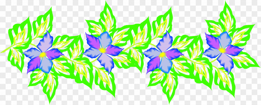 Floral Flower Vignette Clip Art PNG