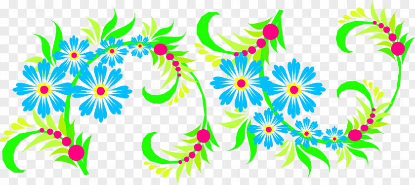 Floral Flower Vignette Clip Art PNG