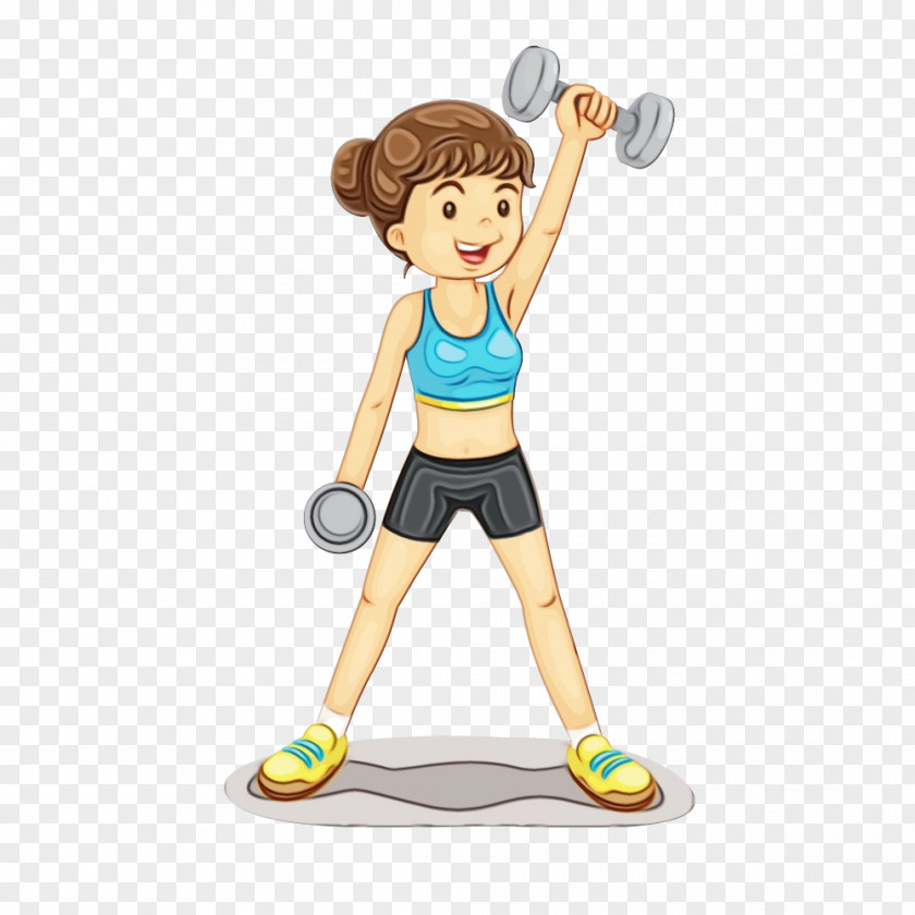 Weights Exercise Equipment Cartoon Arm Dumbbell PNG