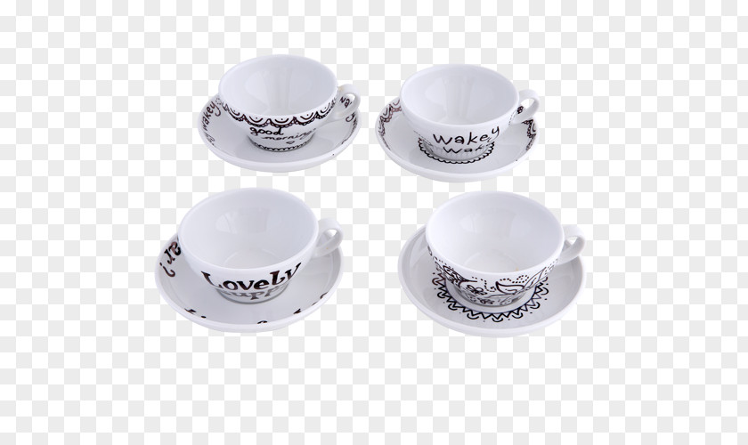 CHINESE INK WASH Coffee Cup Product Design Saucer Silver PNG