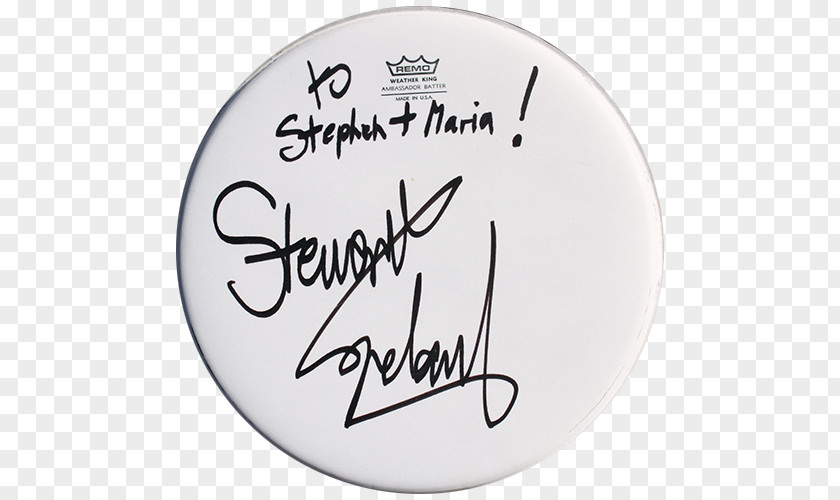 Drum The Police Drummer Autograph Cymbal PNG