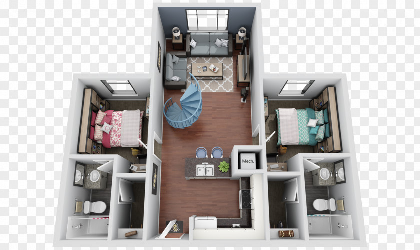 Loft Apartment Floor Plans 3d University Of Central Florida Plan UCF Knights Women's Basketball House Dormitory PNG