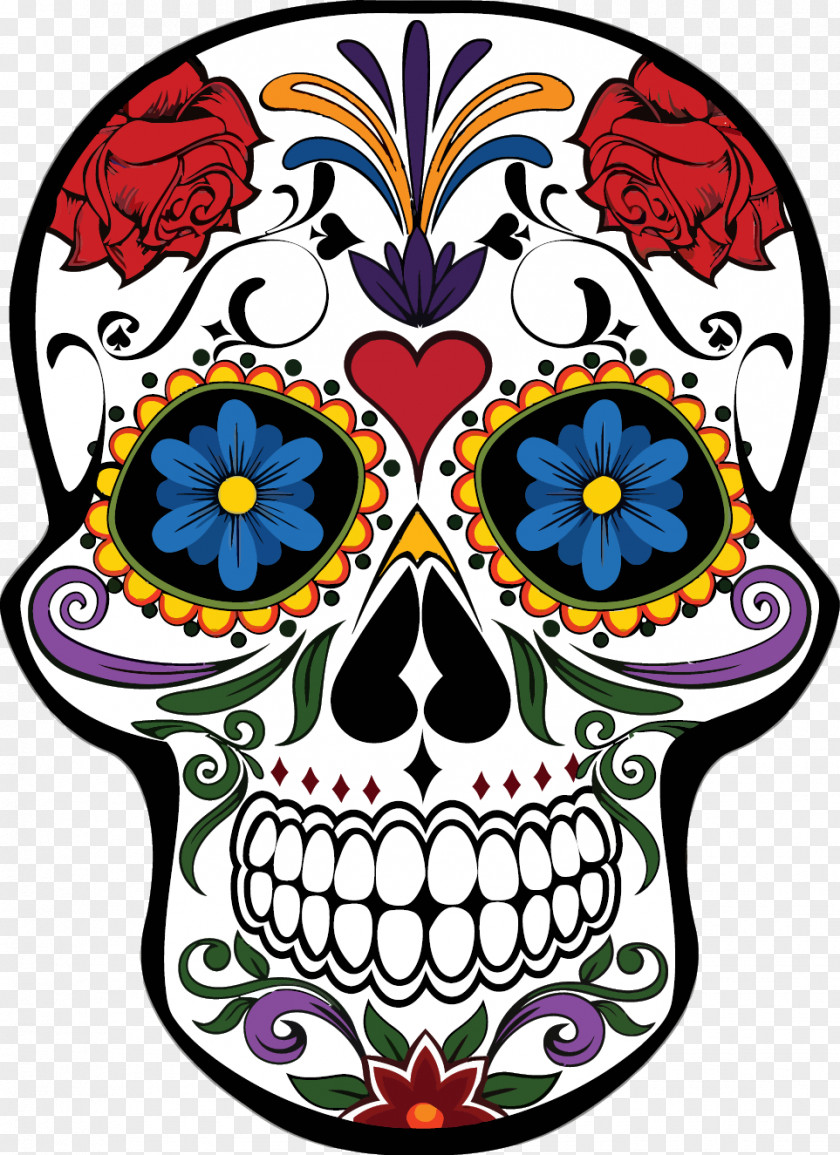 Vector Hand-painted Mask Calavera T-shirt Day Of The Dead Skull Mexican Cuisine PNG