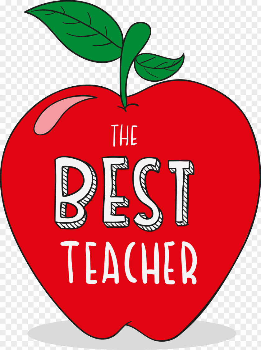 Vector Red Apple Teachers Day Student Clip Art PNG