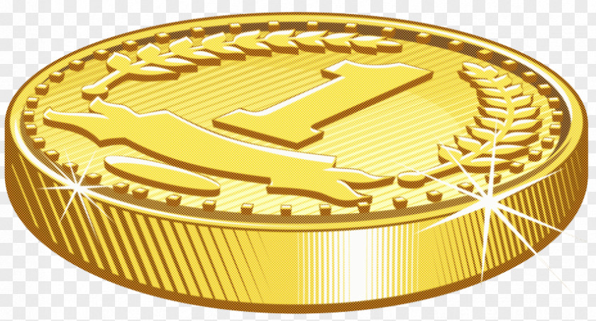 Yellow Metal Gold Coin PNG