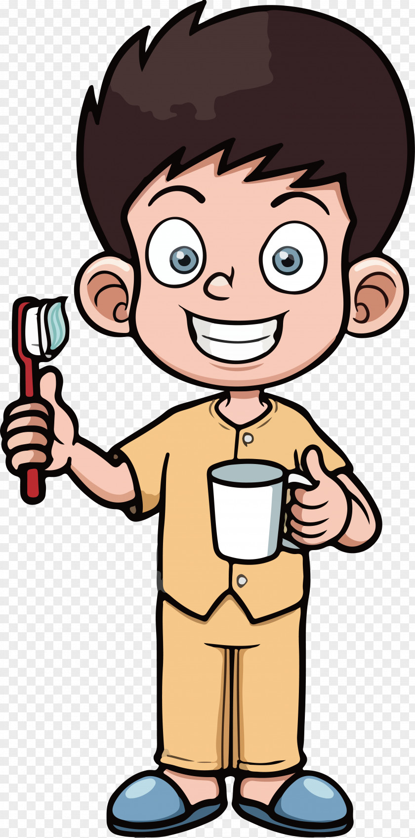 Cartoon Brushing Boy Vector Tooth Dentistry PNG