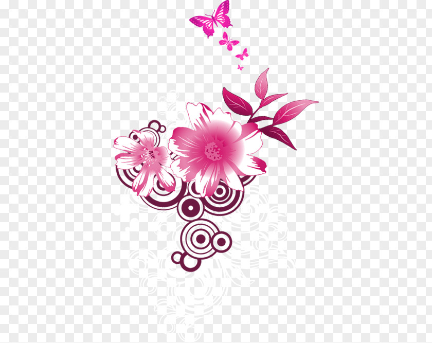 Butterfly Floral Design Clip Art PNG